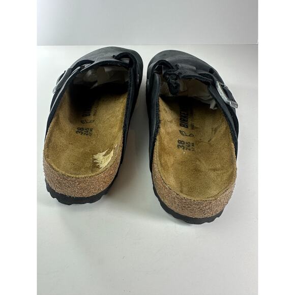 *Damaged* Birkenstock Boston Slip On Clog Mules Black Size 38 US 7 L7 M5 *Flawed - Picture 9 of 16